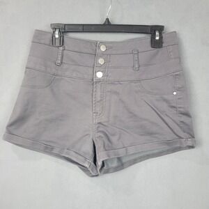 Refuge Shorts Womens 10 Gray‎ High Rise Stretch Denim Casual 3 Button Summer